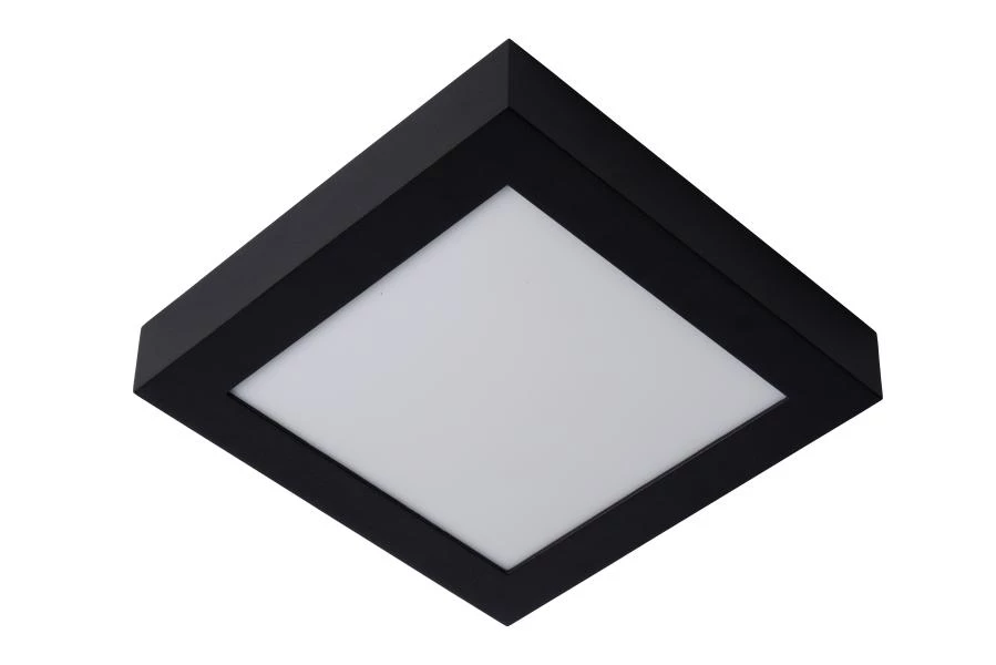 Lucide BRICE-LED - Lámpara de techo Baño - LED Regul. - 1x22W 3000K - IP44 - Negro - apagado